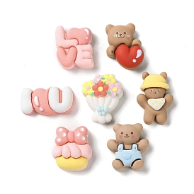 Opaque Resin Decoden Cabochons, Cartoon Decoden Cabochons for Jewelry Making
