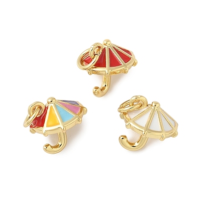 Латунь эмаль прелести, зонт шарм, с целью перехода в кольце, без свинца и без кадмия, долговечный, стойки покрытие, реальный 18 k позолоченный