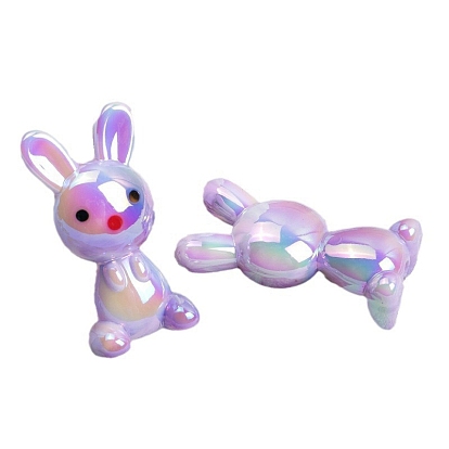 UV Plating Opaque Acrylic Beads, Rabbit