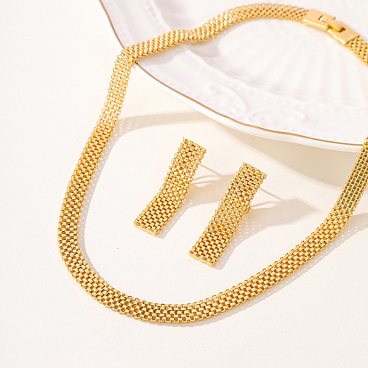 Элегантные комплекты из широких железных цепей с серьгами и ожерельями для женщин