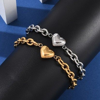 304 Браслеты из нержавеющей стали с цепочкой для женщин, сердце