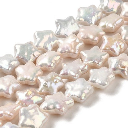 Natural Keshi Pearl Beads Strands, Baroque Pearls, Cultured Freshwater Pearl, Star, Grade 6A+