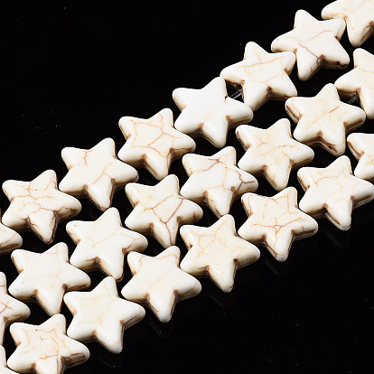 Подвески, синтетические бирюзовые, звезда, отверстие : 1.5 мм