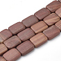 Natural Red Line Jasper Beads Strands, Rectangle