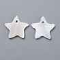 Natural White Shell Mother of Pearl Shell Pendants, Star
