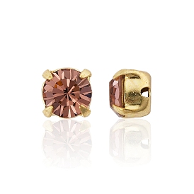 Preciosa® maxima crystal в пришивной чашке, чешский хрусталь, с настройками латуни, 719 37 085 шатон (круглый), золотые