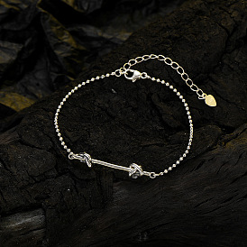Retro Silver Knot Bracelet for Women, Hip-hop Style Fashion Jewelry