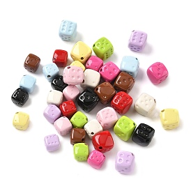 Непрозрачные акриловые бусины с распылением, игральная кость