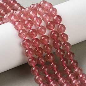 Природного кварца клубники нитей бисера, круглые