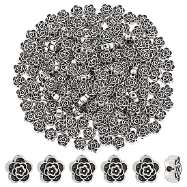 200Pcs Tibetan Style Alloy Beads, Lead Free & Cadmium Free & Nickel Free, Flower