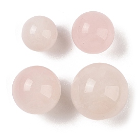 Natural Rose Quartz No Hole Sphere Beads, Round