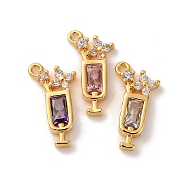 Латунные микро проложить кубического циркония подвески, коктейль, долговечный, без никеля , реальный 18 k позолоченный