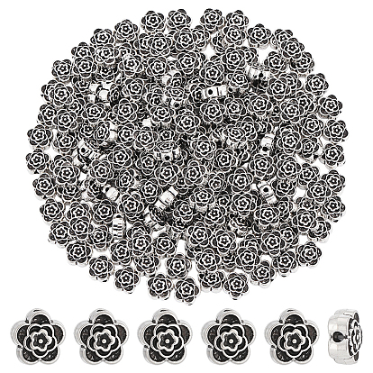 200Pcs Tibetan Style Alloy Beads, Lead Free & Cadmium Free & Nickel Free, Flower