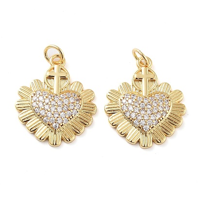 Покрытие стойки латунь микро паве подвески из кубического прозрачного циркония, с целью перехода в кольце, долговечный, без кадмия и без свинца, сердце