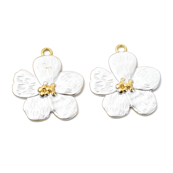 304 подвеска из нержавеющей стали, окрашенная распылением, цветочный шарм, реальный 18 k позолоченный и цвет нержавеющей стали, вакуумное покрытие pvd, долговечный