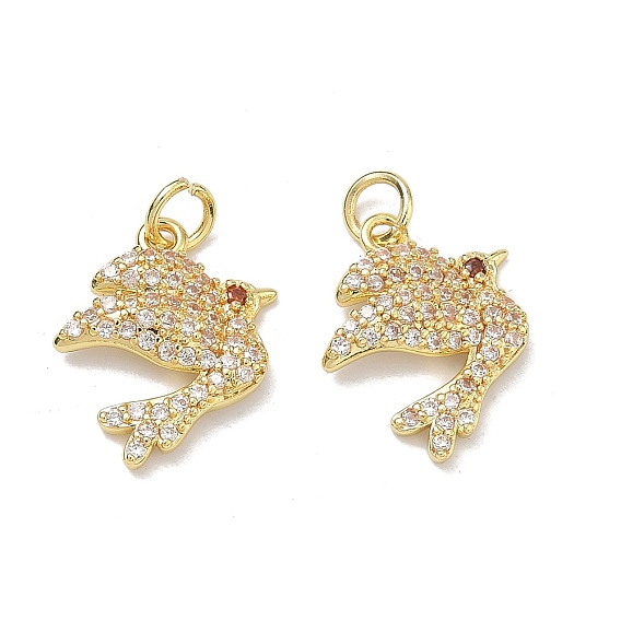 Латунные микро проложить кубического циркония подвески, стойки покрытие, долговечный, без свинца и без кадмия, амулеты птиц