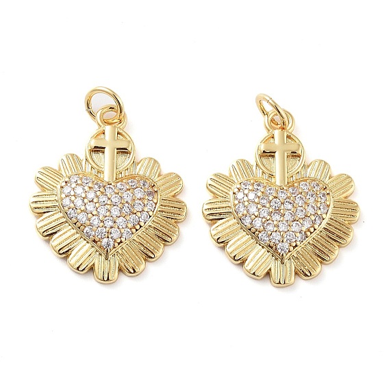 Покрытие стойки латунь микро паве подвески из кубического прозрачного циркония, с целью перехода в кольце, долговечный, без кадмия и без свинца, сердце