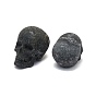 Natural Druzy Agate Sculpture Display Decorations, for Home Office Desk, Skull, Halloween Theme