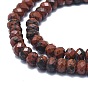 Natural Mahogany Obsidian Beads Strands, Faceted, Rondelle