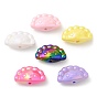 UV Plating Opaque Acrylic Beads, Luminous Beads, Iridescent, Dumpling with Face
