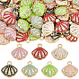 70 шт 7 цвета подвески из цинкового сплава с эмалью, со стразами, шарм из ракушек, золотой свет