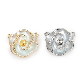 Медные залоги, с кубического циркония и эмали, цветок