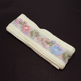 Embroidery Polyester Lace Trim, for Sewing Decoration Craft, Flower
