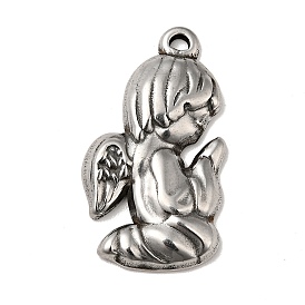 304 Stainless Steel Pendants, Angel Charms