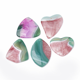 Dyed Natural Crackle Agate Pendants, Mixed Shape