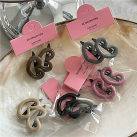 Colorful Plastic Hair Clips for Girls, Heart-Shaped Side Bangs Clip with Frog Buckle and Letter Clip