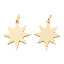 BENECREAT Brass Charms, with Jump Rings, Long-Lasting Plated, Snowflake