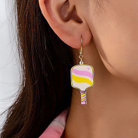 Акриловые серьги болтаться, ракетка для пиклбола с рисунком, золотые, спортивная тема