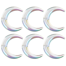 10 Stück transparente UV-beschichtete Acrylperlen, irisierend, Mond