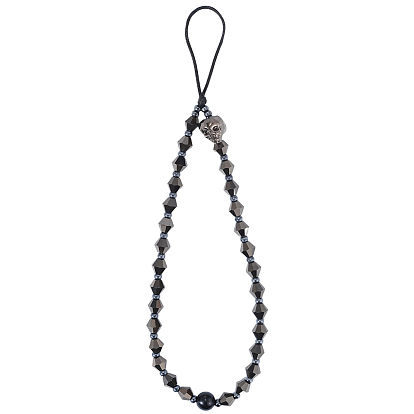 Стеклянные бусины черепа мобильные ремни, двухконусные