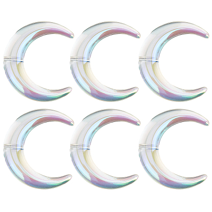 10 Stück transparente UV-beschichtete Acrylperlen, irisierend, Mond