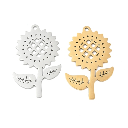 304 из нержавеющей стали большие кулоны, очарование подсолнуха