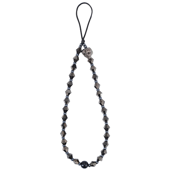 Стеклянные бусины черепа мобильные ремни, двухконусные