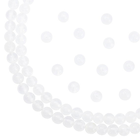 1 нити натуральных селенитовых бусин нити, круглые