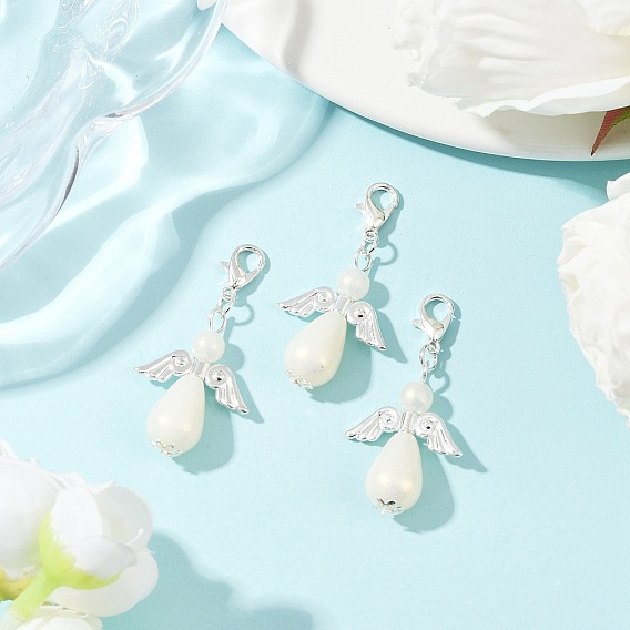 Ангел абс пластик имитация жемчуга кулон украшения, Сплав с застежками когтя омара