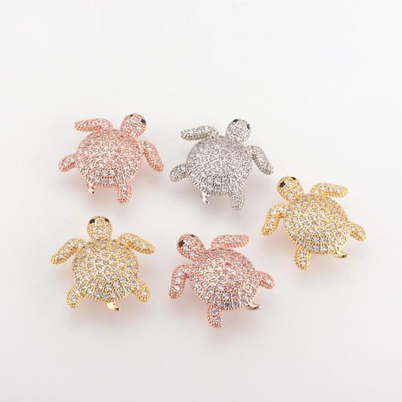 Латунная микропрокладка кубических циркониевых кабошонов, черепаха