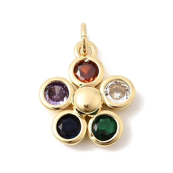 Подвески из латуни с микропаве и разноцветными кубическими циркониями ко Дню святого Валентина, , без кадмия и без свинца, долговечный, стойки покрытие