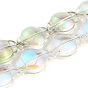Electroplate Transparent Glass Beads Strands, Full Rainbow Plated, Lantern