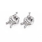 Brass Spring Ring Clasps, with Bail Beads/Tube Bails, Nickel Free