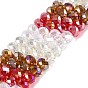 Electroplate Transparent Glass Beads Strands, Rondelle, Faceted