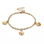 304 Stainless Steel Clover Charm Bracelet with Cable Chains for Women