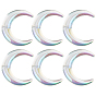 10Pcs Transparent UV Plating Acrylic Beads, Iridescent, Moon