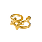 304 Stainless Steel Cuff Rings for Women, Twisted Knot, Ion Plating(IP), Long-Lasting Plated
