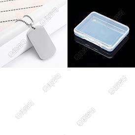 1Collares colgantes con placa de identificación militar en blanco de acero inoxidable para pc, Collares de cadena de caja de aleación para mujer