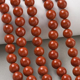 Qualité d'un jaspe rouge naturel brins de perles, ronde