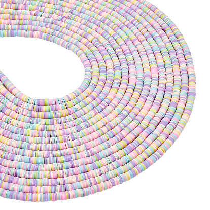 15 brins de perles d'argile polymère faits à la main brins, Disque heishi perles pour bricolage bijoux artisanat fournitures